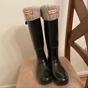 Grey Knit Hunter Boot Socks